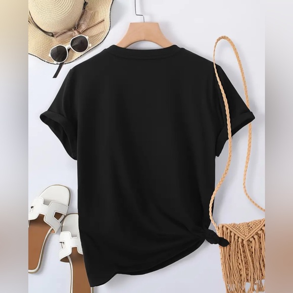 Contrast Bow Crew Neck T-Shirt - Picture 2 of 5